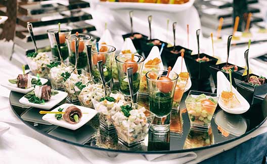 various appetizers on a tray