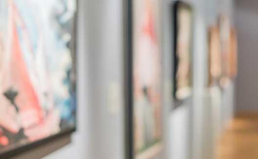 close up of paintings at an art gallery